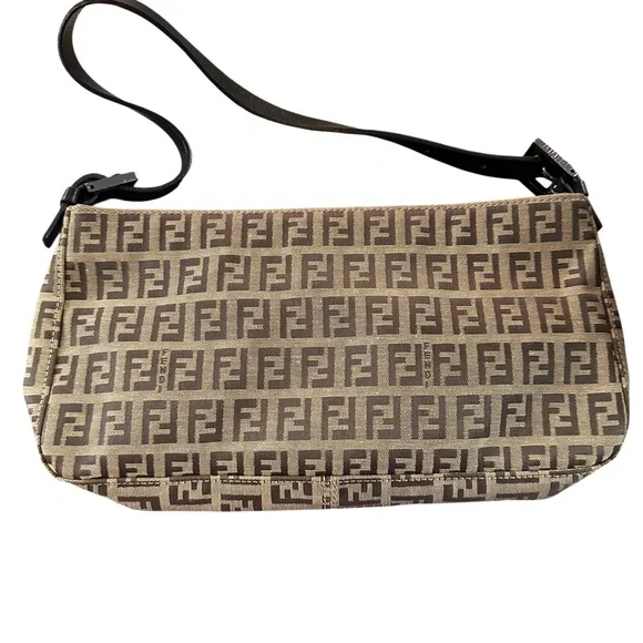 Fendi Brown and Tan Shoulder Bag with Iconic Monogram - Picture 3 of 12